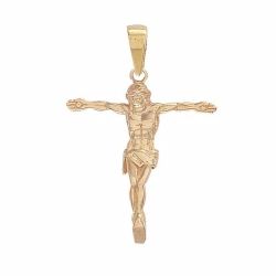 9ct Yellow Gold Crucifix Corpus Cross Pendant