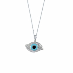 Diamond, Ox & Tq Evil Eye Pendant