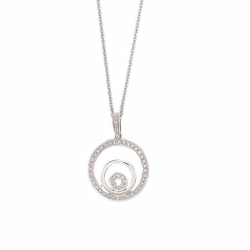 18ct Yellow Diamond Circles Pendant & Chain
