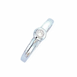 9ct. 0.09ct. Diamond WG Rubover Set Solitaire Ring - N