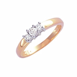 0.25Ct 3 Stone Diamond Ring 18ct Yellow