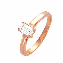 0.50Ct Emerald Cut Diamond Ring 18ct Yellow - N