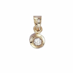 9ct Yellow Gold 0.15ct Diamond Solitaire Rubover Pendant