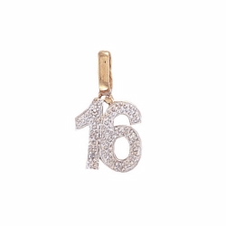 9ct White Gold Diamond 16 Pendant