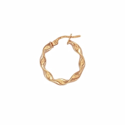 9ct Yellow Gold 15mm Candy Twist Hoop Earrings