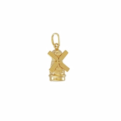 9ct Yellow Gold Windmill Hollow Charm Pendant