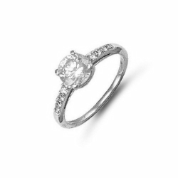 9ct WG 6mm Cz Solitaire Ring N