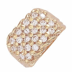 9ct YG Cz Keeper Ring