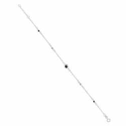 Sterling Silver Blue CZ Anklet