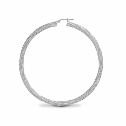 Silver Twist Earrings - 40mm