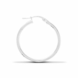 Silver Plain Hoop Earrings - 30mm