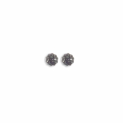 Sterling Silver 6mm Black Crystal Stud Earrings