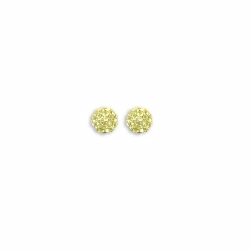 Sterling Silver 6mm Yellow Crystal Stud Earrings