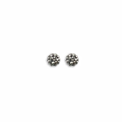 Sterling Silver 6mm Grey Crystal Stud Earrings