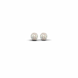 Sterling Silver 6mm Aurora Borealis Crystal Stud Earrings