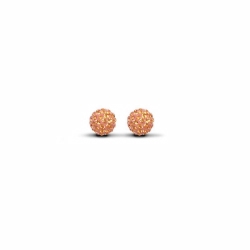 Sterling Silver 6mm Orange Crystal Stud Earrings
