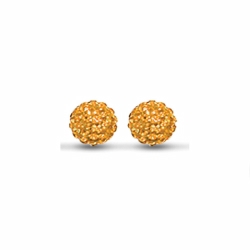 Sterling Silver 10mm Orange Crystal Stud Earrings