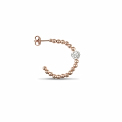 Rose Colour Cz Ball Hoop Earrings