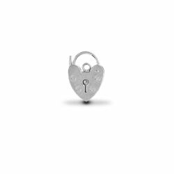 13.5mm Heart Padlock Silver