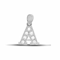 Silver Cz Baby Initials