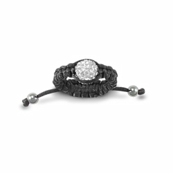 8mm White Crystal Ball Adjustable Ring