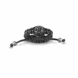 8mm Black Crystal Ball Adjustable Ring