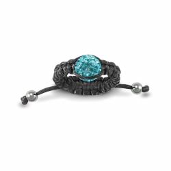 8mm Light Blue Crystal Ball Adjustable Ring