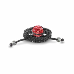 8mm Red Crystal Ball Adjustable Ring