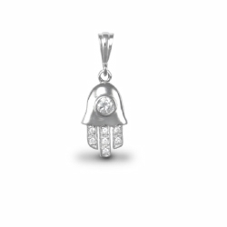 Sterling Silver CZ Hamsa Pendant