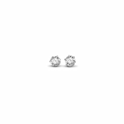 5mm Round White Cz Silver Studs