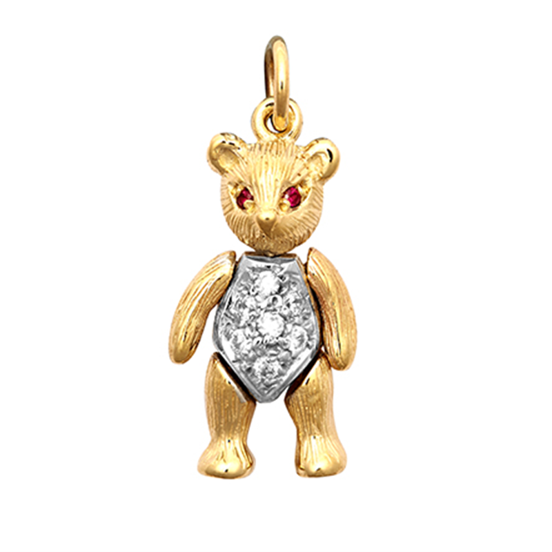 9ct YG Moveable Teddy Bear Pendant