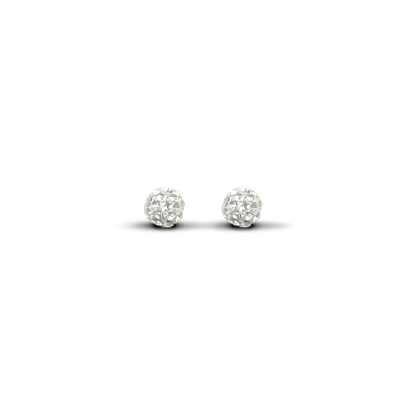 9ct Yellow Gold 6mm White Crystal Stud Earrings