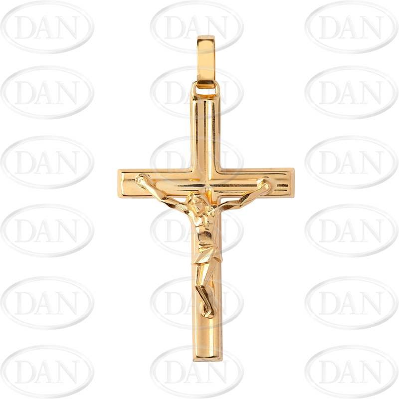 9ct YG Hollow Crucifix