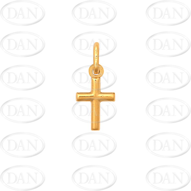 9ct YG Plain Hollow Cross Pendant