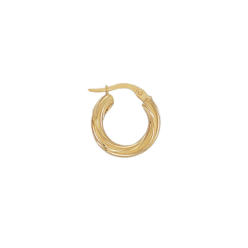 9ct Yellow Gold Twist Hoop Earrings