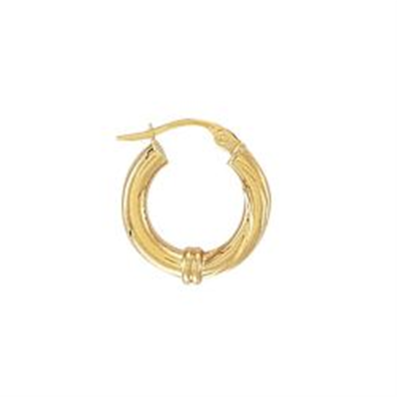 9ct Yellow Gold Plain & Twist Hoop Earrings