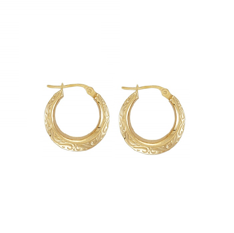 9ct YG Creole Earrings