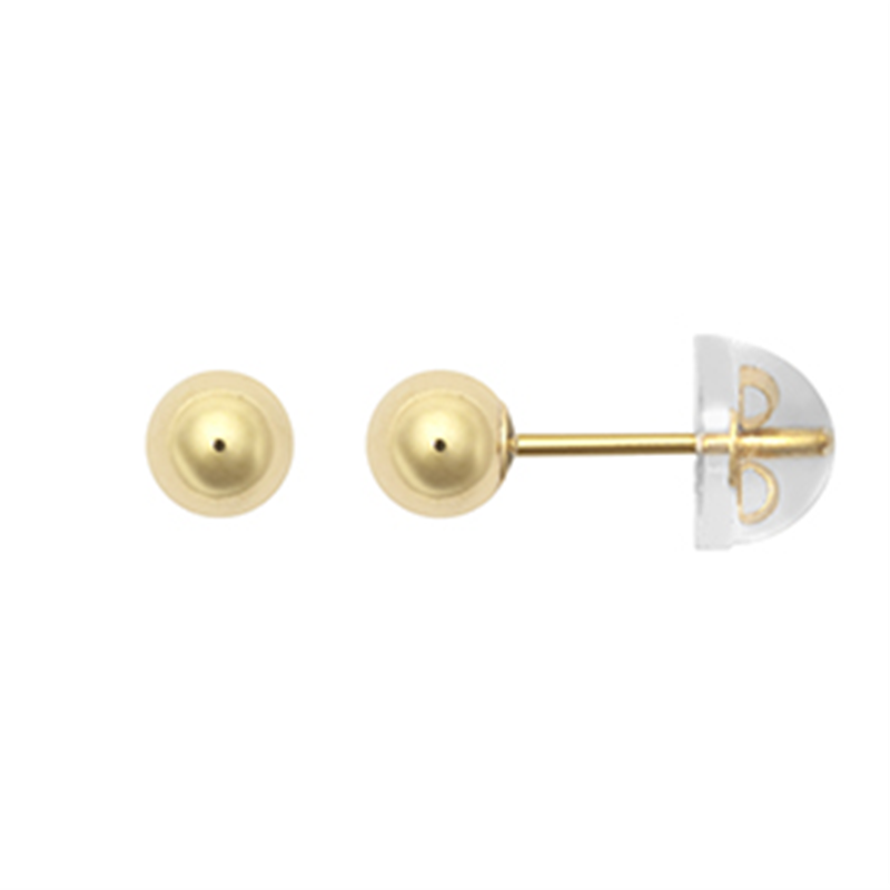 9ct Yellow Gold 4mm Plain Ball Stud Earrings