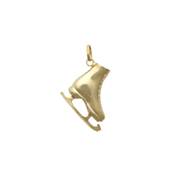 9ct Yellow Gold Ice Skate Boot Hollow Charm Pendant