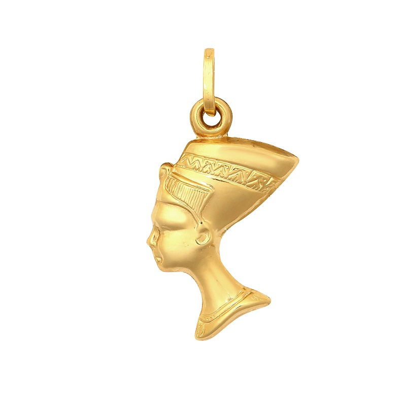 9ct YG Nefertiti Hollow Charm Pendant