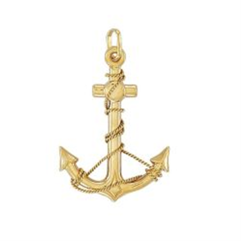 9ct Yellow Gold Anchor Hollow Charm Pendant