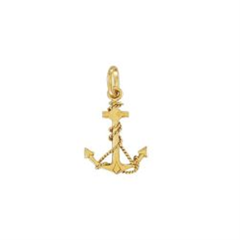 9ct YG Anchor Hollow Charm Pendant