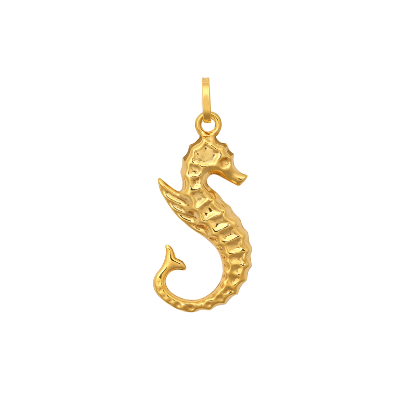 9ct YG Sea Horse Hollow Charm Pendant