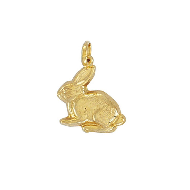 9ct YG Bunny Rabbit Hollow Charm Pendant