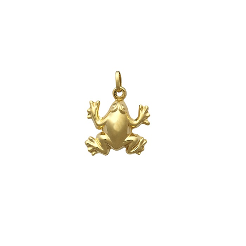 9ct Yellow Gold Frog Hollow Charm Pendant