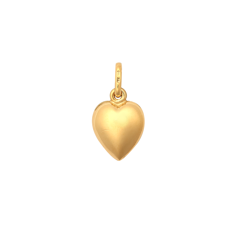 9ct Yellow Gold Heart Hollow Charm Pendant