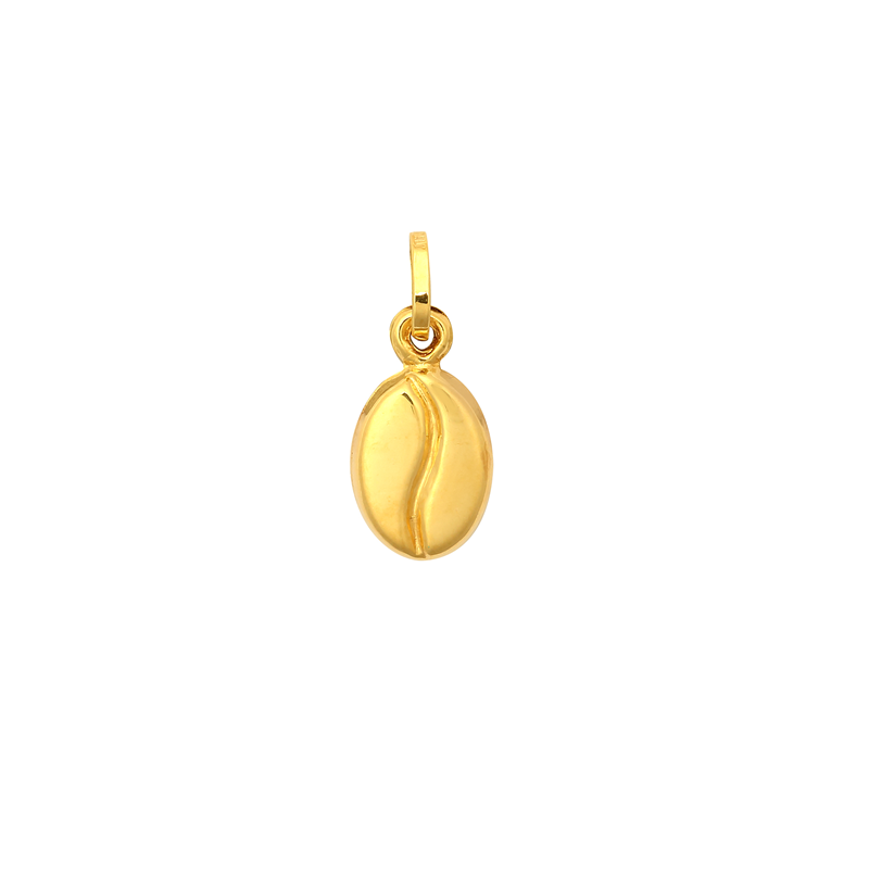 9ct YG Coffee Bean Hollow Charm Pendant
