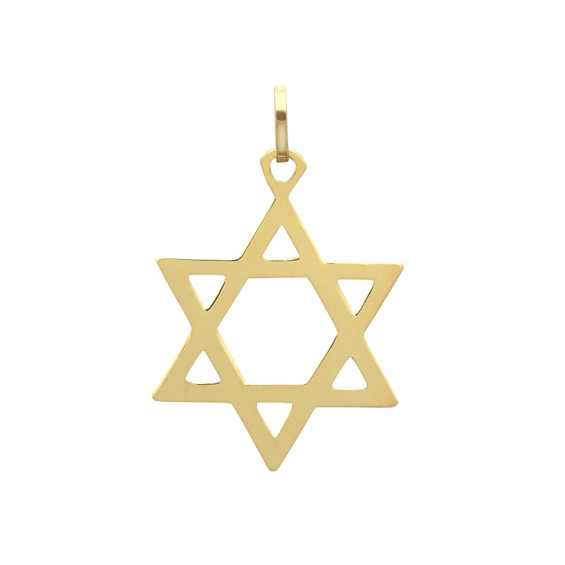 9ct YG Star of David Hollow Charm Pendant