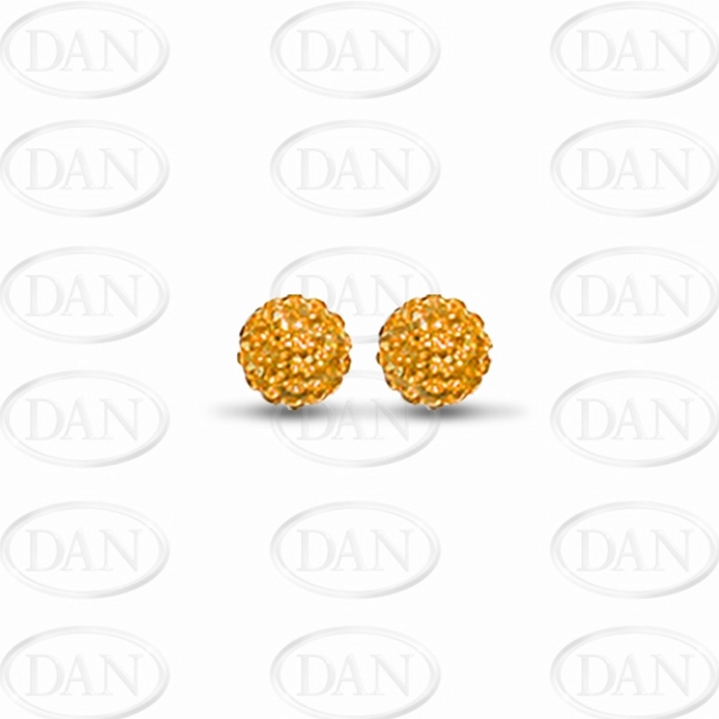 Sterling Silver 8mm Orange Crystal Ball Studs