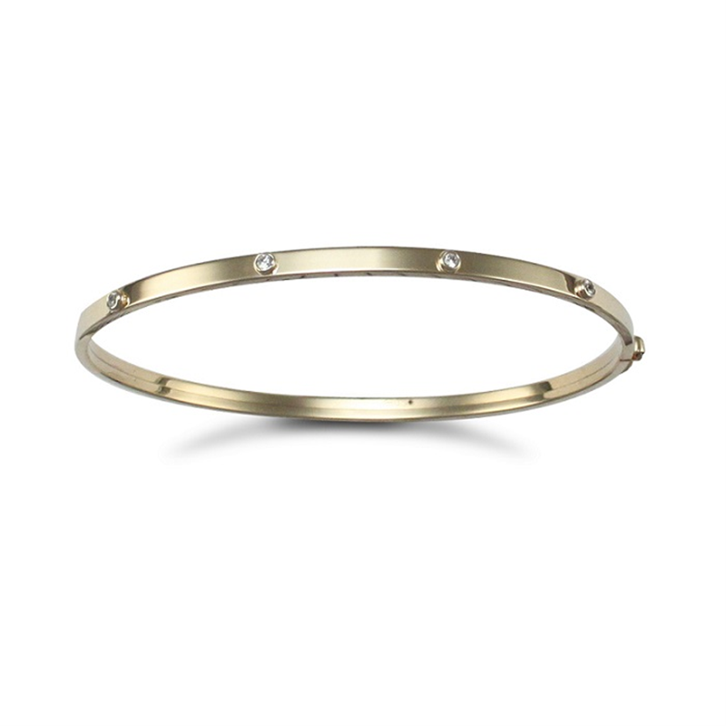 9ct YG CZ Flexi Ladies Bangle